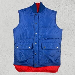 Vintage 1980s Swan Brand Down Puffer Reversible Vest